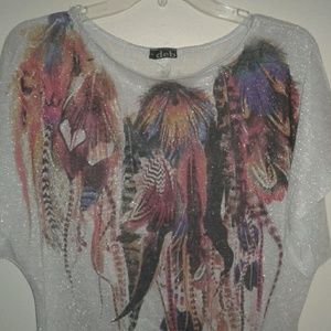 DEB Shimmer Silver Sheer Blouse